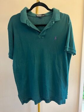Polo by Ralph Lauren Teal Green Short-Sleeve Polo with Purple Pony